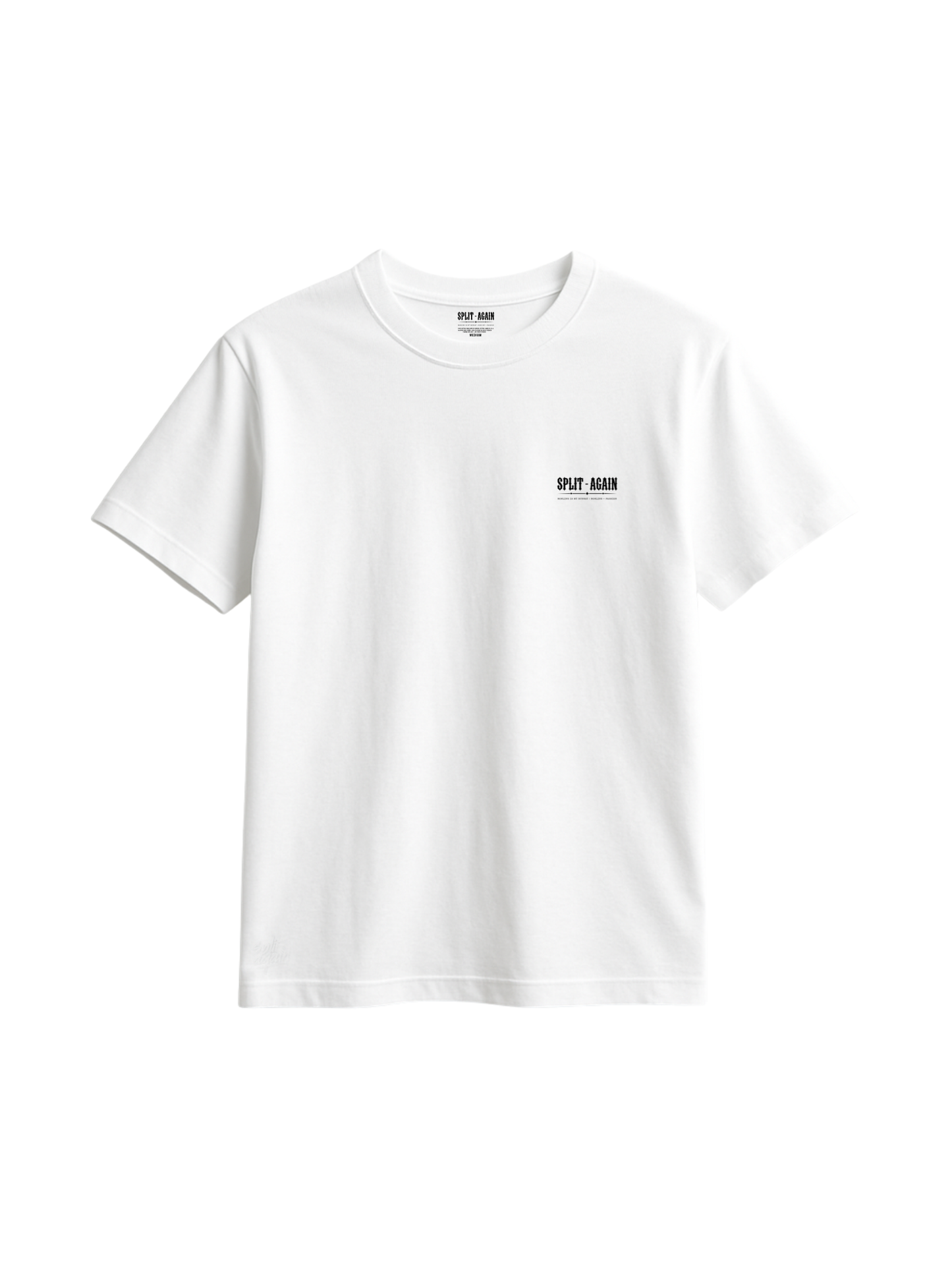 WHITE SPLIT-AGAIN TEE